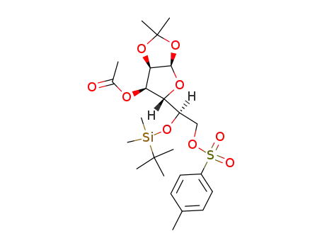 Acetic acid (3aR,5S,6R,6aR)-5-[(R)-1-(tert-butyl-dimethyl-silanyloxy)-2-(toluene-4-sulfonyloxy)-ethyl]-2,2-dimethyl-tetrahydro-furo[2,3-d][1,3]dioxol-6-yl ester