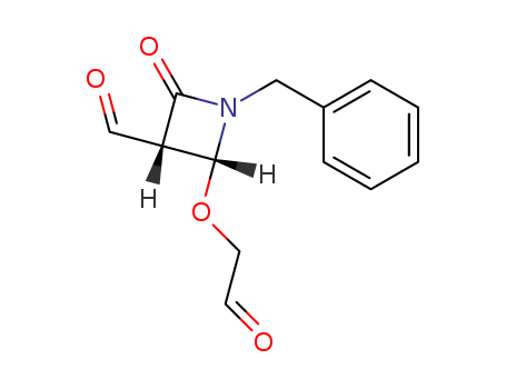 Molecular Structure of 113437-36-8 (3-Azetidinecarboxaldehyde, 2-oxo-4-(2-oxoethoxy)-1-(phenylmethyl)-)