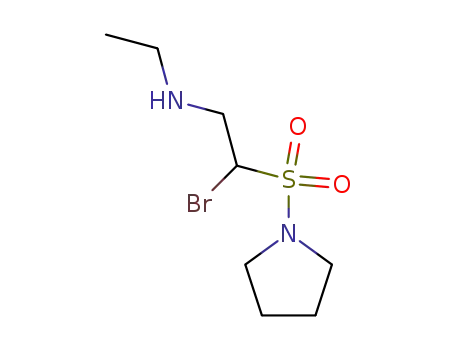 Molecular Structure of 87975-19-7 (Pyrrolidine, 1-[[1-bromo-2-(ethylamino)ethyl]sulfonyl]-)