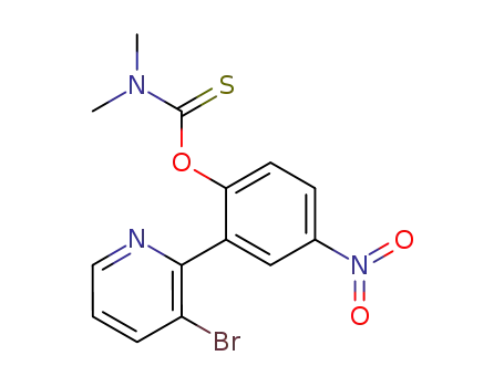 Molecular Structure of 83702-40-3 (Carbamothioic acid, dimethyl-,
O-[2-(3-bromo-2-pyridinyl)-4-nitrophenyl] ester)