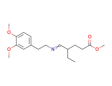 Molecular Structure of 78867-67-1 (4-{[(E)-2-(3,4-Dimethoxy-phenyl)-ethylimino]-methyl}-hexanoic acid methyl ester)