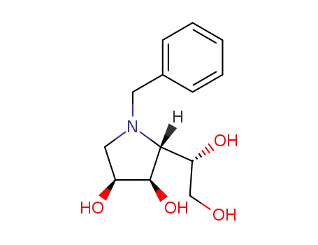 Molecular Structure of 117770-11-3 ((2R,3R,4S)-1-benzyl-2-[(1R)-1,2-dihydroxyethyl]pyrrolidine-3,4-diol)