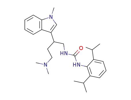 Molecular Structure of 145131-51-7 (N(sup 1)-(2,6-Diisopropylphenyl)-N(sup 2)-(4-dimethylamino-2-(1-methyl -3-indolyl)butyl)urea)