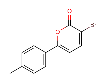 Molecular Structure of 5567-29-3 (2H-Pyran-2-one,3-bromo-6-(4-methylphenyl)-)