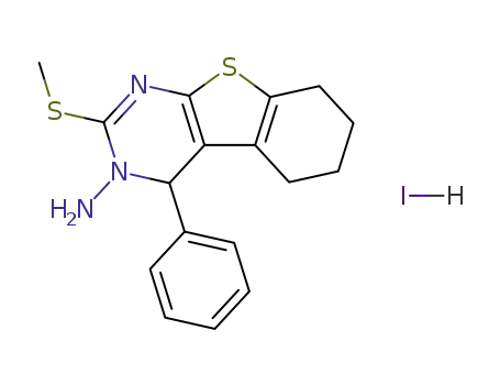 Molecular Structure of 135718-67-1 (3-Amino-4-phenyl-2-methylmercapto-3,4,5,6,7,8-hexahydrobenzo(4,5)thien o(2,3-d)pyrimidine HI)
