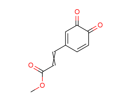 Molecular Structure of 1782-53-2 (2-Propenoic acid, 3-(3,4-dioxo-1,5-cyclohexadien-1-yl)-, methyl ester)