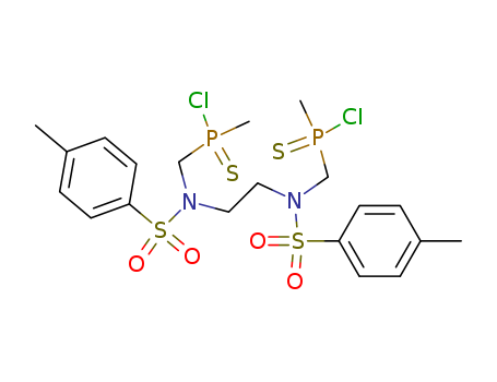 Molecular Structure of 194871-15-3 (Phosphinothioic chloride,
[1,2-ethanediylbis[[[(4-methylphenyl)sulfonyl]imino]methylene]]bis[methyl
-)