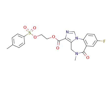 Molecular Structure of 676437-17-5 (2-[(p-toluenesulfonyl)oxy]ethyl 8-fluoro-5,6-dihydro-5-methyl-6-oxo-4H-imidazo[1,5-a][1,4]benzodiazepine-3-carboxylate)