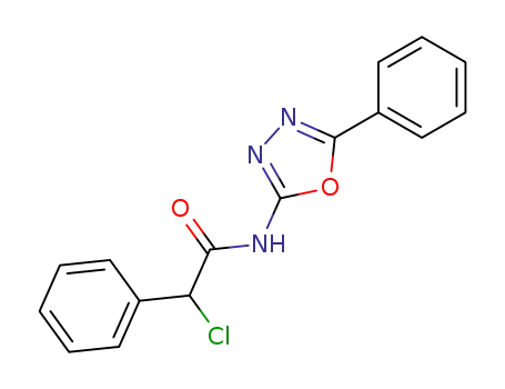 Molecular Structure of 199338-97-1 (2-Chloro-2-phenyl-N-(5-phenyl-[1,3,4]oxadiazol-2-yl)-acetamide)