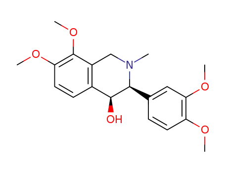 Molecular Structure of 394739-99-2 (4-Isoquinolinol,
3-(3,4-dimethoxyphenyl)-1,2,3,4-tetrahydro-7,8-dimethoxy-2-methyl-,
(3S,4S)-)