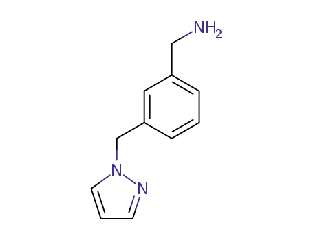Molecular Structure of 562803-76-3 (1-[3-(AMINOMETHYL)BENZYL]-1H-PYRAZOLE 97+%3-(1H-PYRAZOL-1-YLMETHYL)BENZYLAMINE)