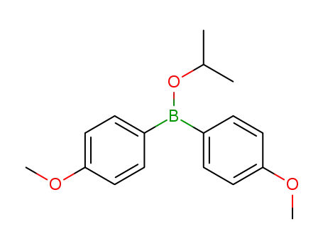 Molecular Structure of 138152-41-7 (Borinic acid, bis(4-methoxyphenyl)-, 1-methylethyl ester)