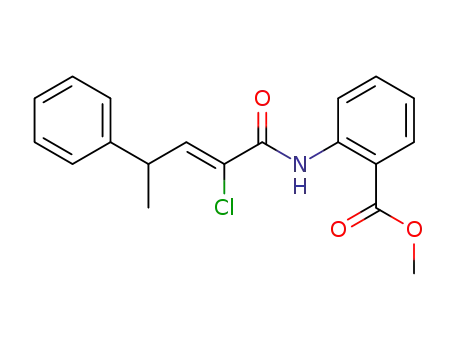 Molecular Structure of 565190-80-9 (Benzoic acid, 2-[[(2Z)-2-chloro-1-oxo-4-phenyl-2-pentenyl]amino]-,
methyl ester)