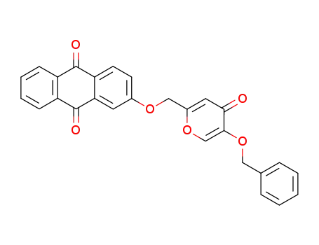 Molecular Structure of 586397-71-9 (9,10-Anthracenedione,
2-[[4-oxo-5-(phenylmethoxy)-4H-pyran-2-yl]methoxy]-)