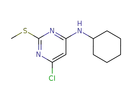 Molecular Structure of 841260-73-9 (6-CHLORO-N-CYCLOHEXYL-2-(METHYLTHIO)PYRIMIDIN-4-AMINE)