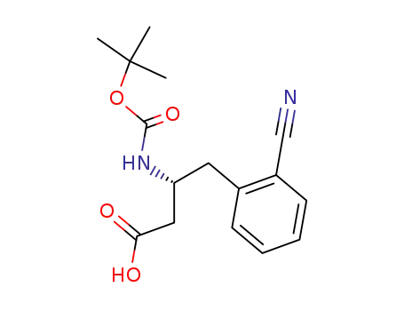 Molecular Structure of 270065-83-3 (BOC-(S)-3-AMINO-4-(2-CYANO-PHENYL)-BUTYRIC ACID)