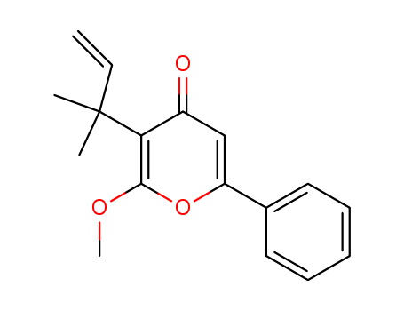 96608-94-5,4H-Pyran-4-one,3-(1,1-dimethyl-2- propenyl)-2-methoxy-6-phenyl- ,