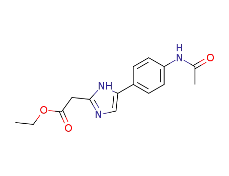 Molecular Structure of 908007-24-9 (5-(4-(Acetylamino)phenyl)-1H-imidazole-2-acetic acid ethyl ester)