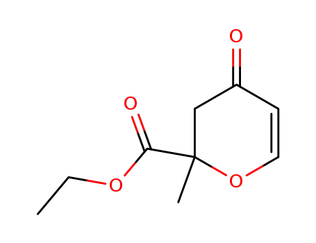 Molecular Structure of 113122-96-6 (2H-Pyran-2-carboxylic acid, 3,4-dihydro-2-methyl-4-oxo-, ethyl ester)