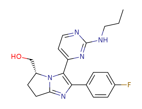 5H-Pyrrolo[1,2-a]imidazole-5-methanol, 2-(4-fluorophenyl)-6,7-dihydro-3-[2-(propylamino)-4-pyrimidinyl]-, (5S)-