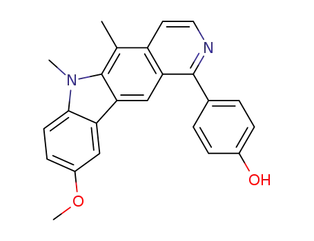 Molecular Structure of 889653-97-8 (Phenol, 4-(9-methoxy-5,6-dimethyl-6H-pyrido[4,3-b]carbazol-1-yl)-)