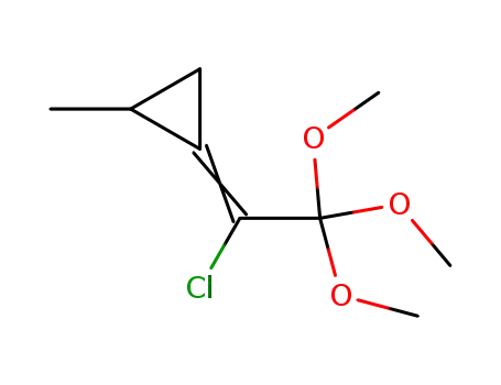 Molecular Structure of 89878-89-7 (Cyclopropane, (1-chloro-2,2,2-trimethoxyethylidene)methyl-)