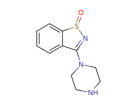Molecular Structure of 128396-56-5 (1,2-Benzisothiazole, 3-(1-piperazinyl)-, 1-oxide)