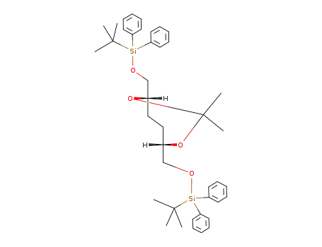 Molecular Structure of 146547-12-8 (1,6-di-O-(tert-butyldiphenyl)silyl-2,5-di-O-isopropylidene-3,4-dideoxy-D-threo-hexitol)