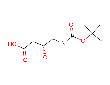 Molecular Structure of 120021-39-8 (Butanoic acid, 4-[[(1,1-dimethylethoxy)carbonyl]amino]-3-hydroxy-, (3R)- (9CI))