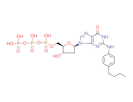 Molecular Structure of 87782-05-6 (N(2)-(4-n-butylphenyl)-2'-deoxyguanosine 5'-triphosphate)
