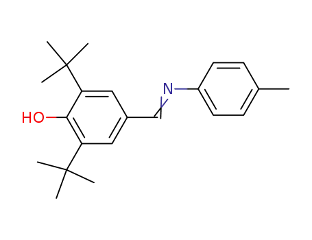 Molecular Structure of 7288-08-6 (Phenol, 2,6-bis(1,1-dimethylethyl)-4-[[(4-methylphenyl)imino]methyl]-)