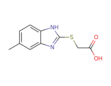 Molecular Structure of 27231-37-4 ((5-METHYL-1H-BENZOIMIDAZOL-2-YLSULFANYL)-ACETIC ACID)