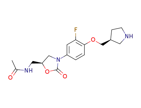N-{(S)-3-[3-Fluoro-4-((S)-1-pyrrolidin-3-ylmethoxy)-phenyl]-2-oxo-oxazolidin-5-ylmethyl}-acetamide