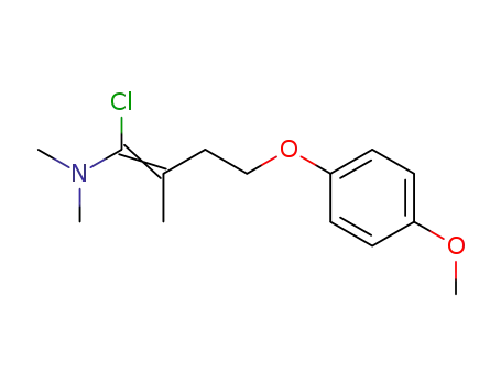 Molecular Structure of 125404-36-6 (1-Buten-1-amine, 1-chloro-4-(4-methoxyphenoxy)-N,N,2-trimethyl-, (Z)-)