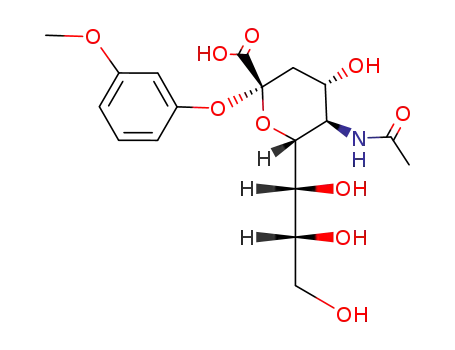 Molecular Structure of 24751-40-4 (5-N-acetyl-2-O-(3-methoxyphenyl)-alpha-D-neuraminic acid)