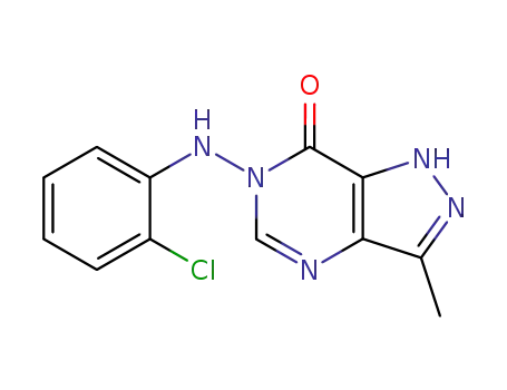 Molecular Structure of 81016-63-9 (6-[(2-chlorophenyl)amino]-3-methyl-2,6-dihydro-7H-pyrazolo[4,3-d]pyrimidin-7-one)