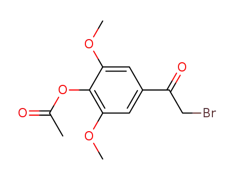 Molecular Structure of 28294-48-6 (4-(2-Bromoacetyl)-2,6-dimethoxyphenyl acetate)