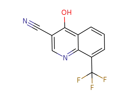 Molecular Structure of 61338-18-9 (4-oxo-8-(trifluoromethyl)-1H-quinoline-3-carbonitrile)