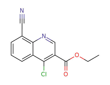 Molecular Structure of 77173-67-2 (ETHYL 4-CHLORO-8-CYANOQUINOXALINE-3-CARBOXYLATE)
