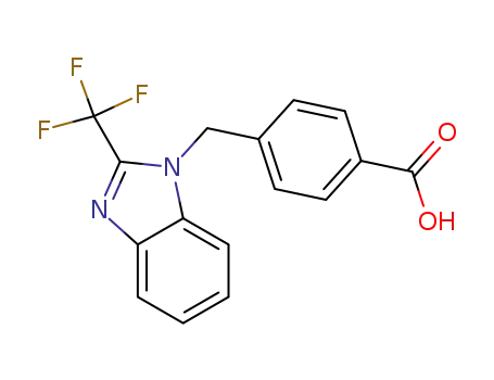 Molecular Structure of 461665-33-8 (4-[[2-Trifluoromethyl-1H-benzimidazol-1-yl]methyl]benzoic acid)