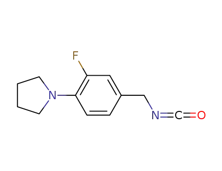 Molecular Structure of 581812-86-4 (Pyrrolidine, 1-[2-fluoro-4-(isocyanatomethyl)phenyl]-)