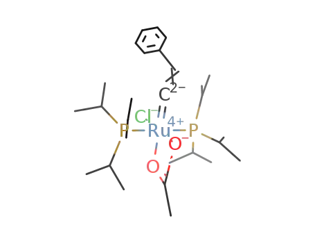 Molecular Structure of 310463-12-8 ([RuCl2(κ2-O2CCH3)(=C=CHPh)(PiPr3)2])