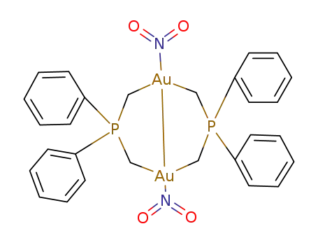 Molecular Structure of 113008-27-8 ({gold(II)((CH<sub>2</sub>)2PPh<sub>2</sub>)NO<sub>2</sub>}2)