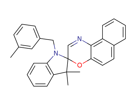 Molecular Structure of 104088-72-4 (Spiro[2H-indole-2,3'-[3H]naphth[2,1-b][1,4]oxazine],
1,3-dihydro-3,3-dimethyl-1-[(3-methylphenyl)methyl]-)