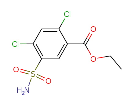 Molecular Structure of 4793-25-3 (Benzoic acid, 5-(aminosulfonyl)-2,4-dichloro-, ethyl ester)