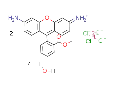 Molecular Structure of 104114-29-6 (bis(rhodamine 123)tetrachloroplatinate(II) tetrahydrate)