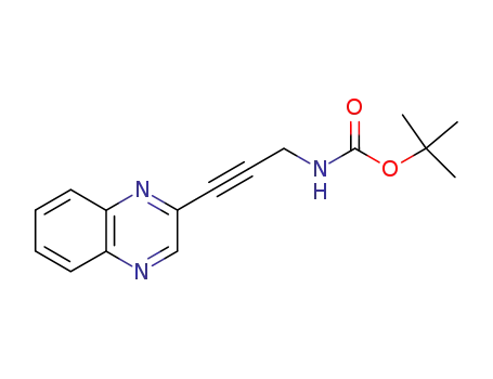 Molecular Structure of 892860-24-1 ((3-quinoxalin-2-yl-prop-2-ynyl)-carbamic acid <i>tert</i>-butyl ester)