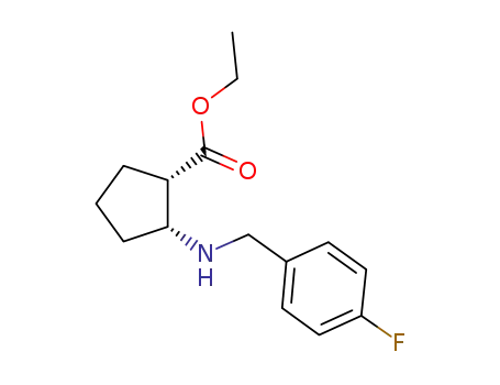Molecular Structure of 1140972-21-9 (Ethyl (1S,2R)-2-(4-FluorobenzylaMino)cyclopentanecarboxylate)