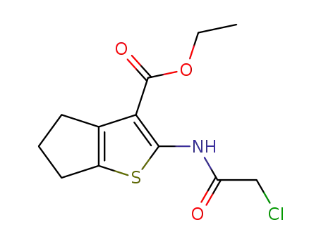 Molecular Structure of 203385-15-3 (2-(2-CHLORO-ACETYLAMINO)-5,6-DIHYDRO-4H-CYCLOPENTA[B]THIOPHENE-3-CARBOXYLIC ACID ETHYL ESTER)