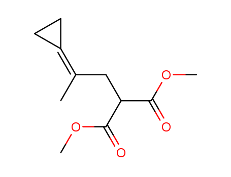 Molecular Structure of 136964-26-6 (Propanedioic acid, (2-cyclopropylidenepropyl)-, dimethyl ester)
